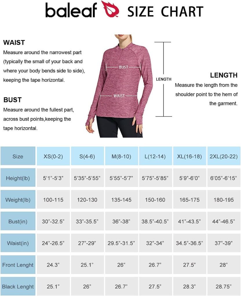 BALEAF Womens Quick Dry Shirts Long Sleeve for Running Hiking Workout UPF50+ SPF Lightweight Pullover