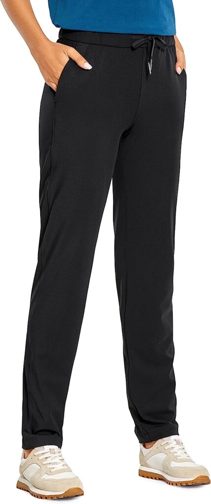 CRZ YOGA 4-Way Stretch Golf Pants for Women Tall 31, Travel Casual Sweatpants Lounge Workout Athletic Trousers with Pockets