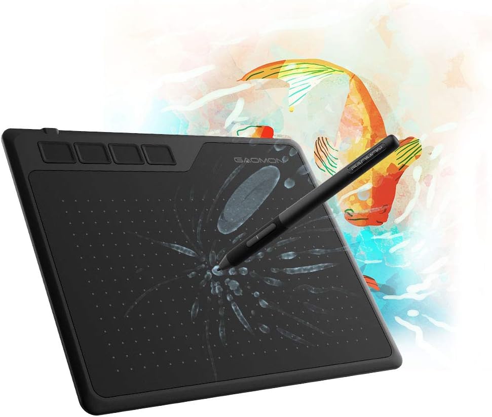 GAOMON S620 6.5 x 4 Inches Graphics Tablet with 8192 Passive Pen 4 Express Keys for Digital Drawing  OSU  Online Teaching-for Mac Windows Android OS