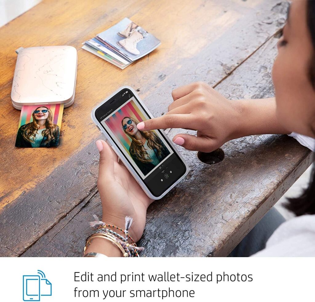 HP Sprocket Select Portable 2.3x3.4 Instant Photo Printer (Eclipse) Print Pictures on Zink Sticky-Backed Paper from your iOS  Android Device.