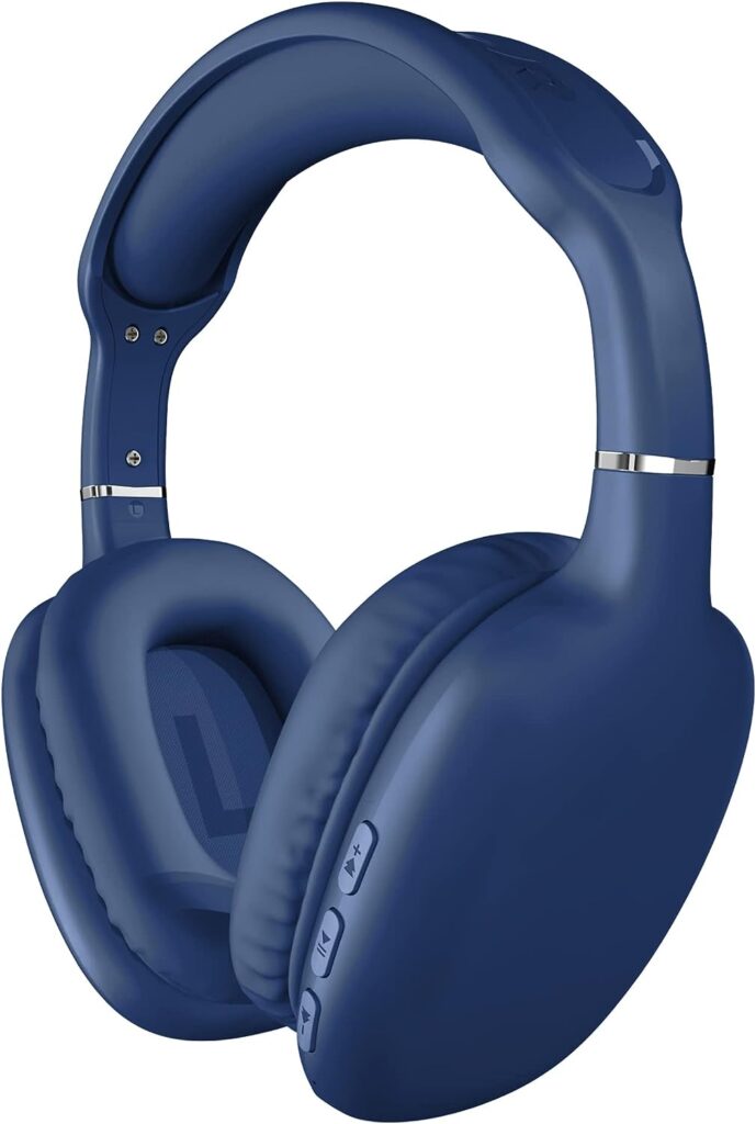 HyperGear Bluetooth Wireless Headphones with Built-in Mic  Controls, Over Ear Noise Isolating Fit Headphones  Memory Foam Ear Cup + Quick paring for Travel, Home Office, Online  More [Blue] 15611
