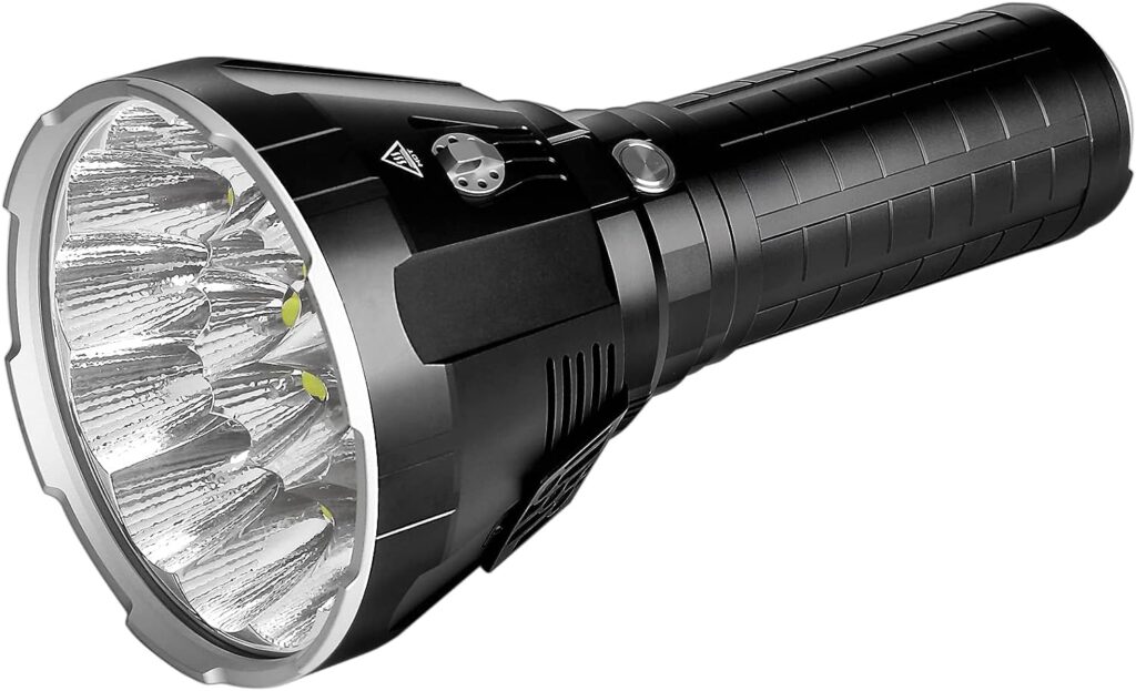 IMALENT MS18 Brightest Flashlight 100,000 Lumens, LED Flashlight 18pcs Cree XHP70.2 LEDs, Rechargeable Powerful Torch Long Throw Up to 1350 Meters, with OLED Display and Built-in Cooling Tools