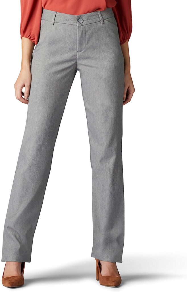 Lee Womens Wrinkle Free Relaxed Fit Straight Leg Pant