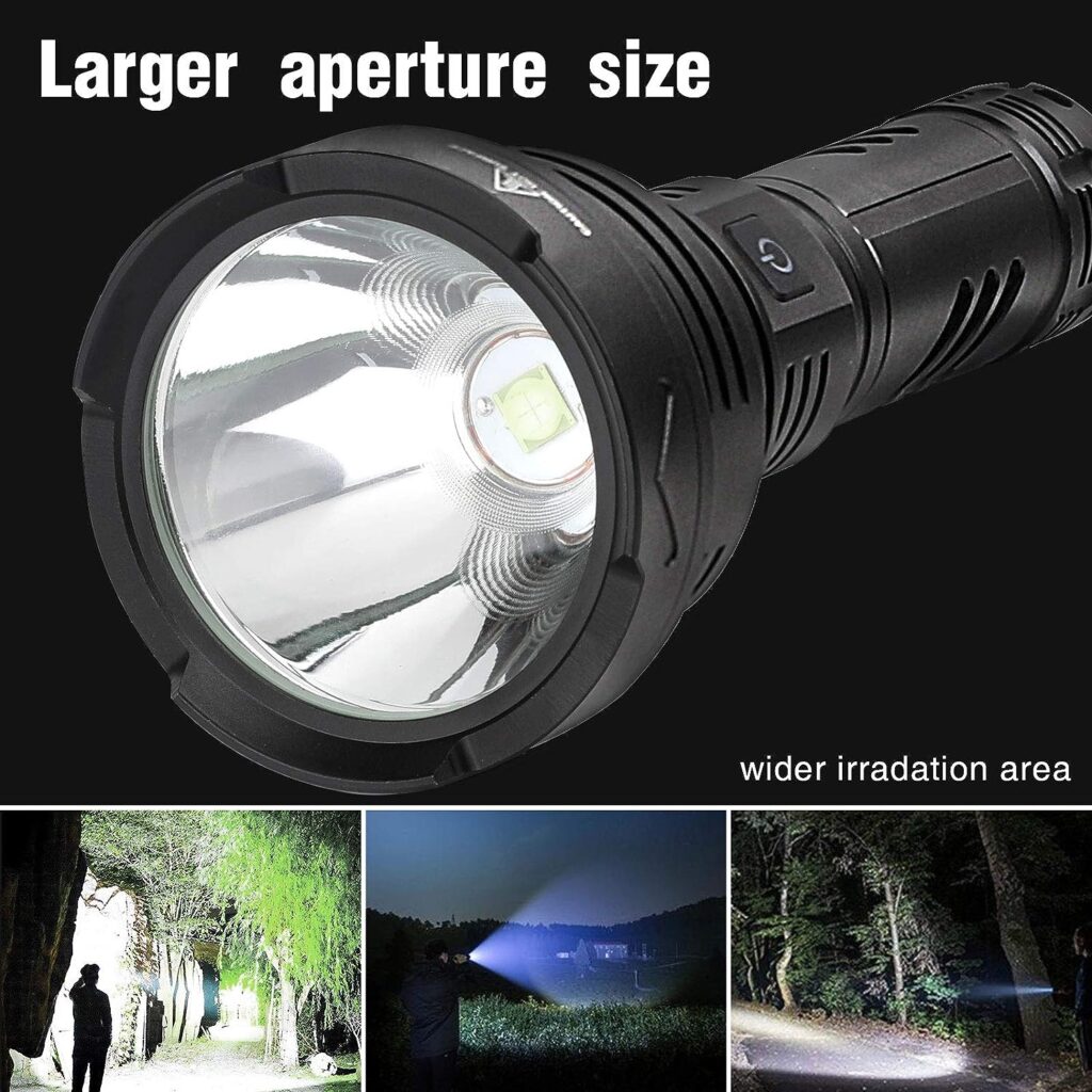 Lylting USB Rechargeable Led Flashlight, 100000 Lumens Super Bright Flashlights High Lumens, 5 Modes, IPX6 Waterproof, Tactical Flash Light for Emergencies Camping