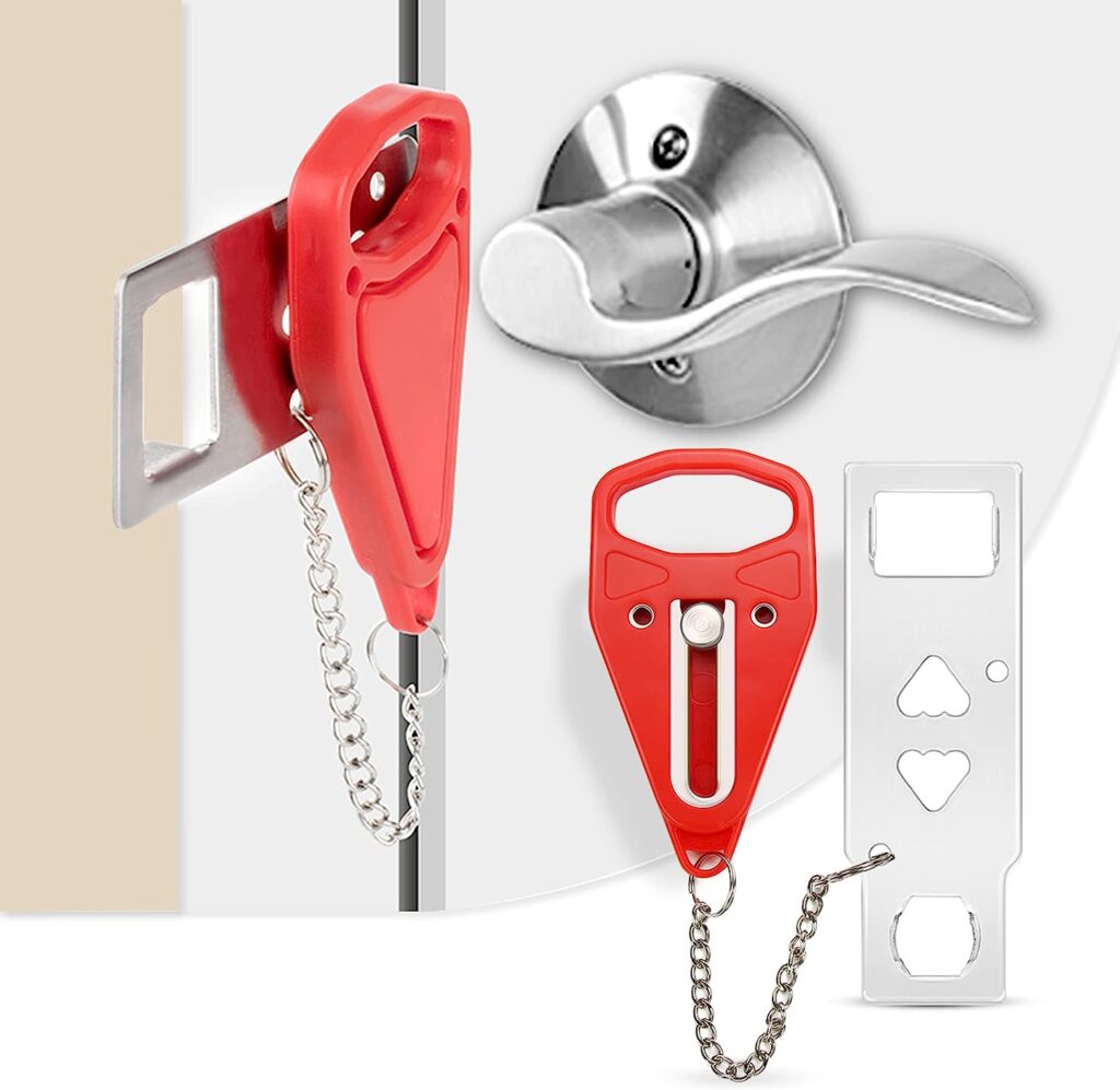 Portable Door Lock Extra Lock for Additional Privacy and Safety in Home,Hotel and Apartment,Prevent Unauthorized Entry,Protect Family Security in Traveling,Home,Bedroom,Hotel,Apartment,AirBNB