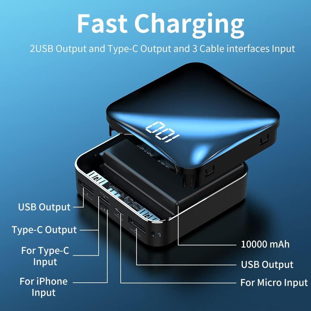 T-CORE Power Bank The Smallest and Lightest 10000mAh External Battery Ultra-Compact High-Speed Charging Technology Portable Charger for iPhone, Samsung Galaxy and More