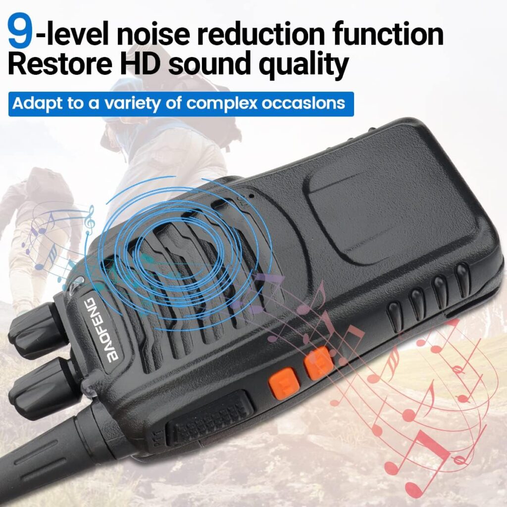 4 Pack Baofeng Walkie Talkies for Adults Long Range Walkie Talkie with Earpieces Rechargeable Handheld 2 Way Radios Walky Talky with Programming Cable and USB Base Charger