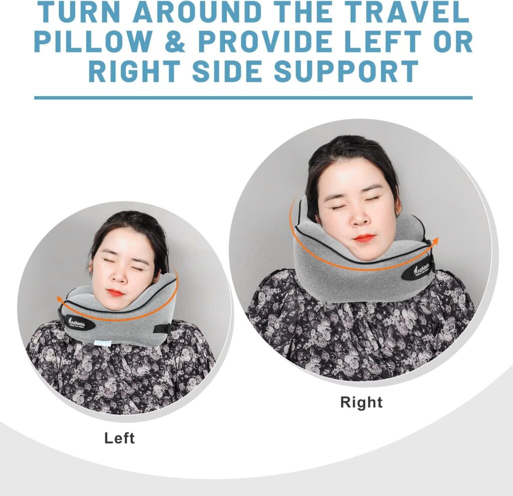 anzhixiu Travel Pillow- Neck Pillow for Travel-Large Size for Over 180cm People,Unique Neck and Head Back Support Travel Pillows for Sleeping Airplanes,Memory Foam Filling, Grey¡­