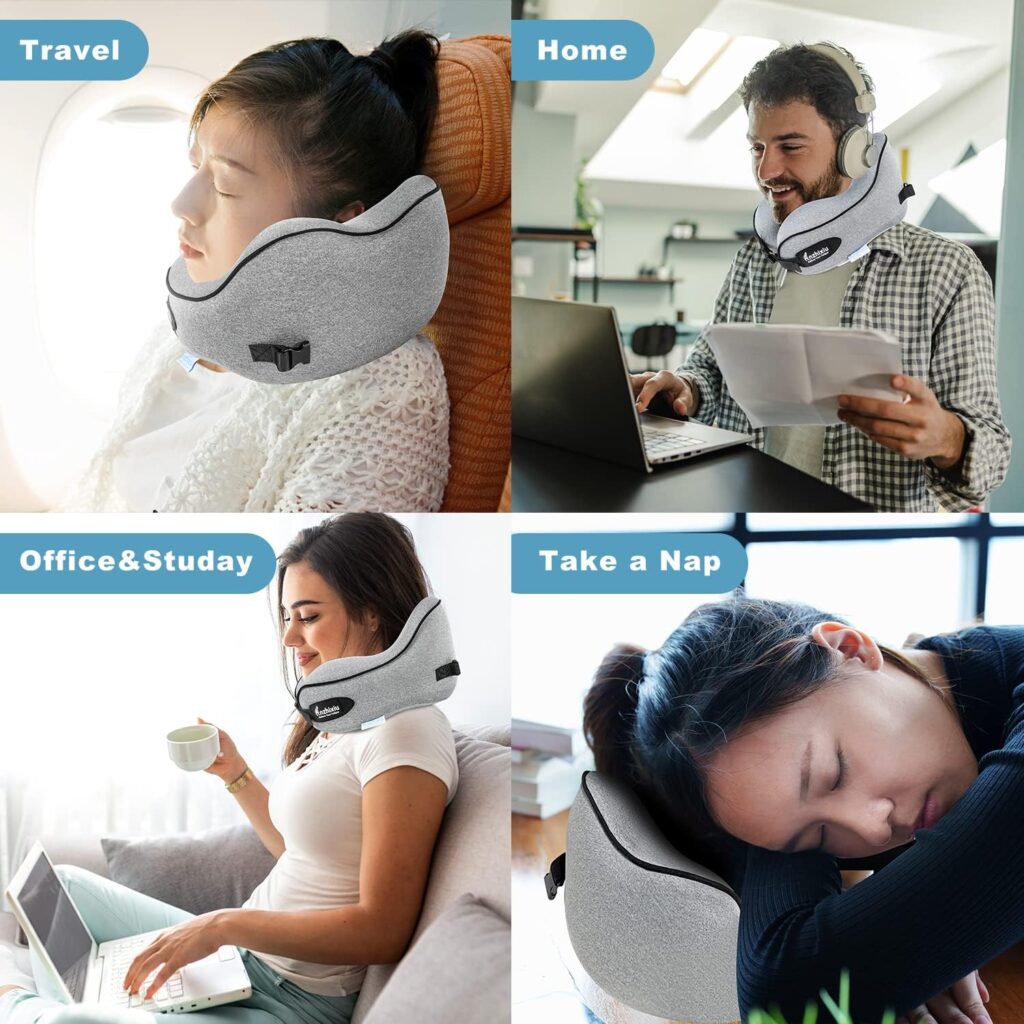 anzhixiu Travel Pillow- Neck Pillow for Travel-Large Size for Over 180cm People,Unique Neck and Head Back Support Travel Pillows for Sleeping Airplanes,Memory Foam Filling, Grey¡­