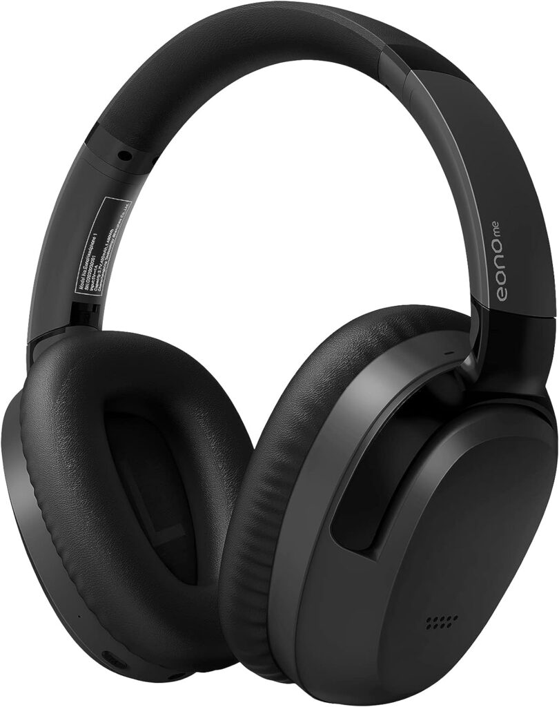 Eonome-Active-Noise-Cancelling-Headphones - S3 ANC Headphones - Hybrid Wireless Over-Ear Bluetooth Headphones with Mic,Multiple Modes,40H Playtime,Comfortable Protein Earcups(Black)