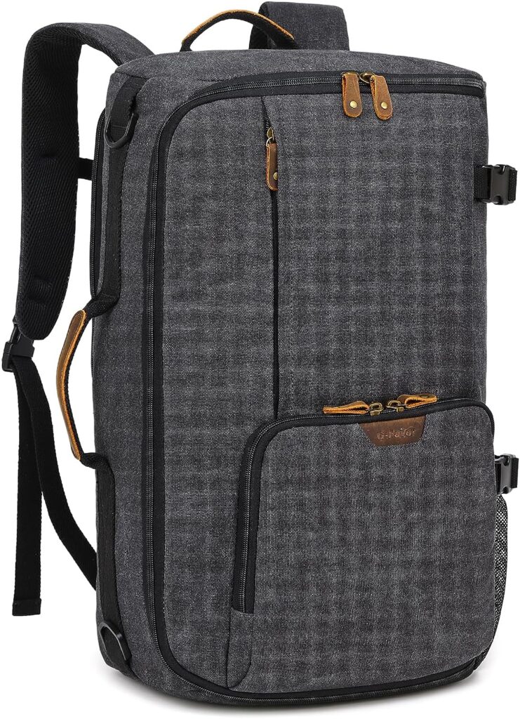 G-FAVOR Travel Backpack, Carry On Backpack 40L Large Canvas Rucksack 17 inch Laptop Backpack Duffel Bag Weekender Overnight Travel Bags
