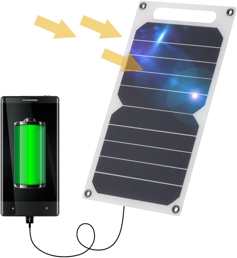 Lixada Solar Panel Charger USB Port Portable High Power Paper Shaped Monocrystalline Silicon for Cell Phone Camping Hiking Travel : Patio, Lawn  Garden