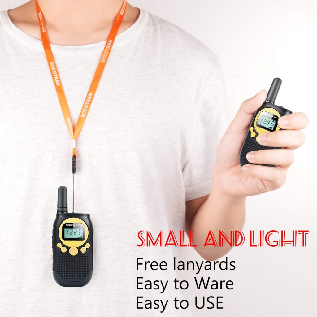 Walkie Talkies for Adults Rechargeable Two Way Radio 5 Miles Long Range with Flashlight 22CH 0.5W Easy to Use Yellow FRS License Free Radios,Camping Accessoies Walkie for Family Outdoor Activities