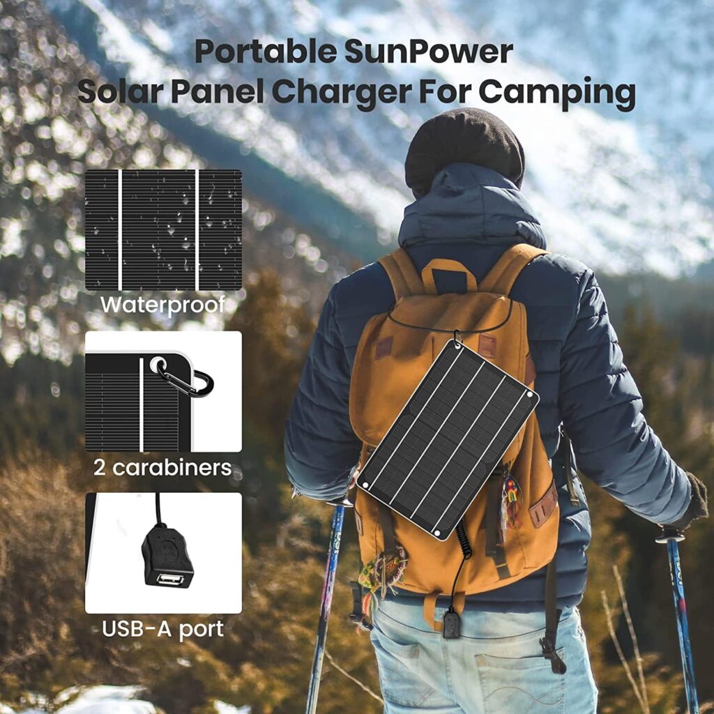 6W Solar Panel, 5V/1A Mini USB Solar Panel,IP67 Waterproof Monocrystalline Module DIY Solar Panel Kit with PET Material for Smart Phone, Small Fans Monitor Outdoor Security Camera