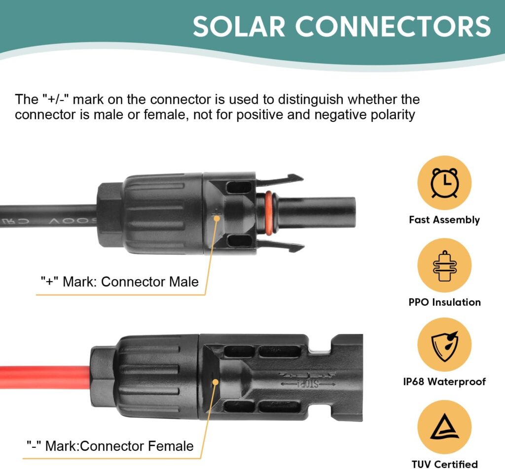PAEKQ 6-in-1 Solar Panel Adapter Connectors to Anderson XT60 DC 5.5x2.1mm DC 7.9x0.9mm DC 6.5x3.0mm DC 3.5x1.35mm Connector Solar Splitter Parallel Adapter Cable for Solar Portable Power Station