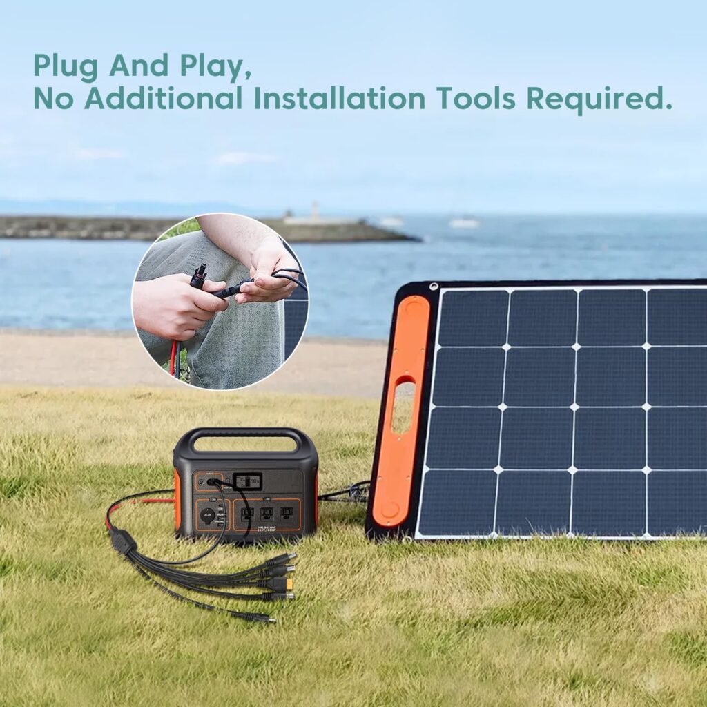 PAEKQ 6-in-1 Solar Panel Adapter Connectors to Anderson XT60 DC 5.5x2.1mm DC 7.9x0.9mm DC 6.5x3.0mm DC 3.5x1.35mm Connector Solar Splitter Parallel Adapter Cable for Solar Portable Power Station