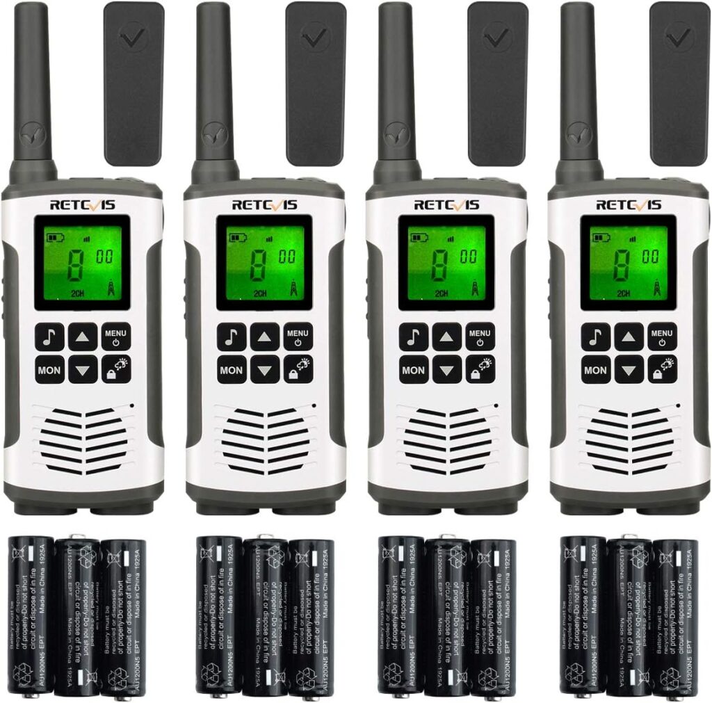 Retevis RT45 Walkie Talkies, Long Range Walkie Talkies for Adults, Family 2 Way Radio NOAA, Flashlight, VOX, Rechargeable Two Way Radio 4 Pack for Hiking, Camping, Cruise Ships