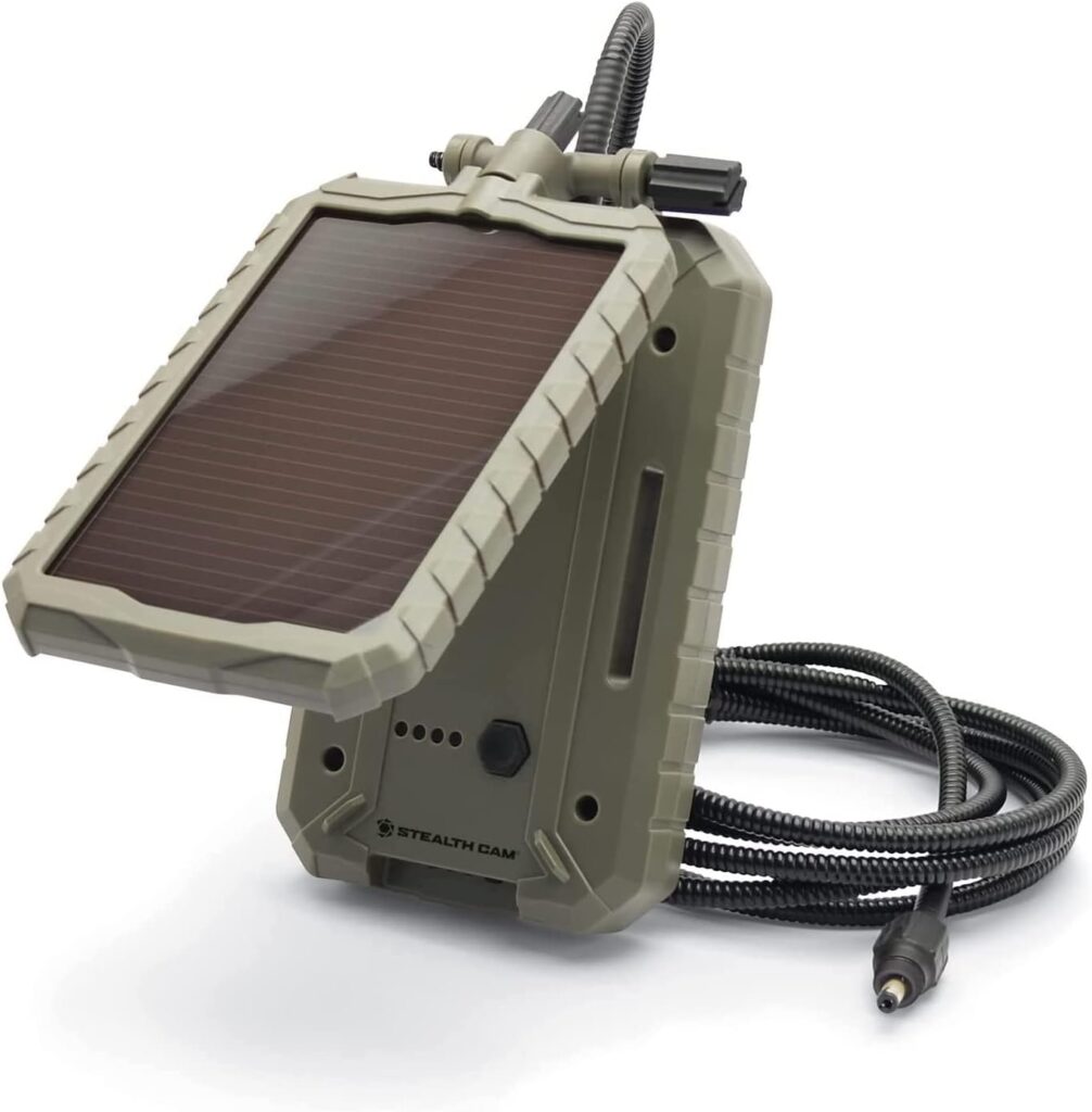 Stealth Cam Durable Sol-Pak Solar Battery Pack | 12V Solar Power Panel, Rechargeable Battery  10ft Insulated Cable | Compatible with All Wireless/Cellular Trail Cameras