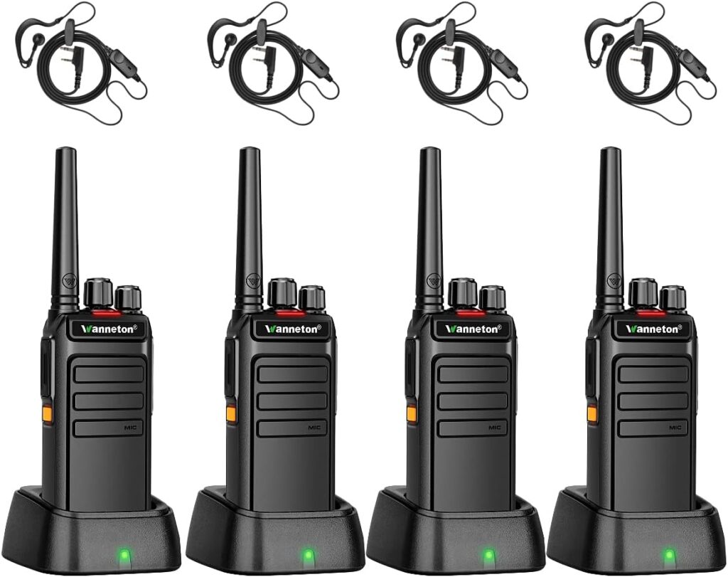 Wanneton Rechargeable Walkie Talkies Long Range,Waterproof GMRS Handheld Radio 1500mAh Li-ion Battery, Walkie Talkies for Adults with VOX Scan BLC Programmable, GMRS Two Way Radio（4 Pack）