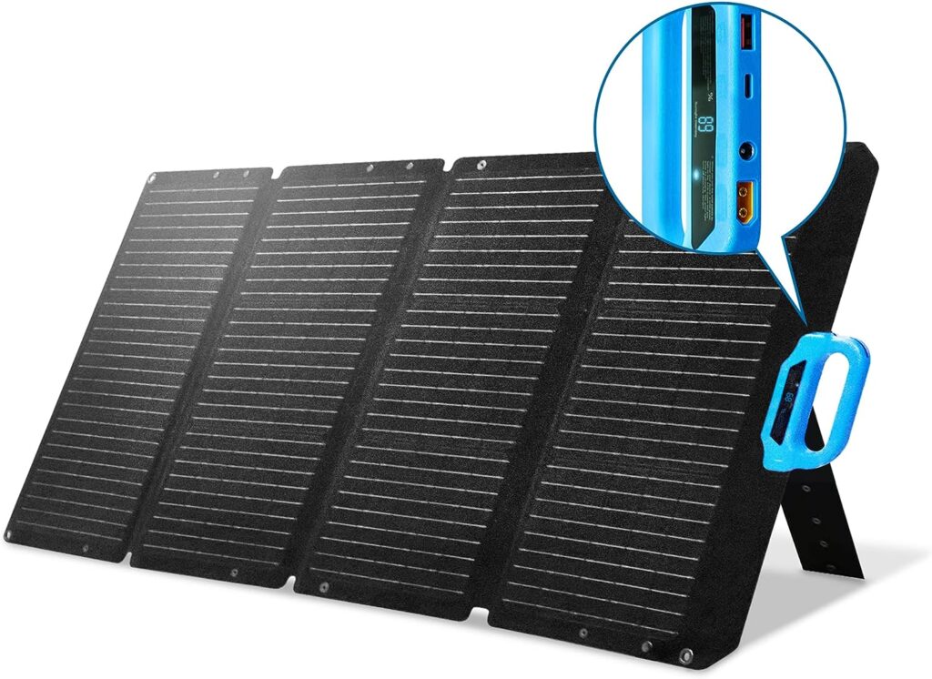 WETOWN 100 Watt Solar Panel Portable Sun Track Foldable Solar Panels 100W, 18V Solar Outlets TX60 + Anderson + DC + USB + TYPE-C + XT30 Parallel, Solar Generator for Camping Outdoor RV Waterproof IP67